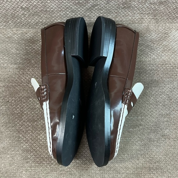 LOFT Women’s size 7 Chocolate and White Two Tone Penny Loafers New Without Box - Picture 5 of 13